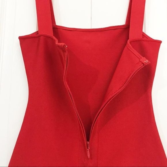 Sultry Night Out Date Night Cocktail Bandage Fitted Bodycon Midi Dress Sz Small - Picture 4 of 5